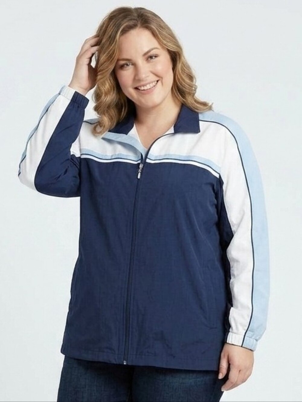 Classic Windbreaker Plus Size Jacket by JMS